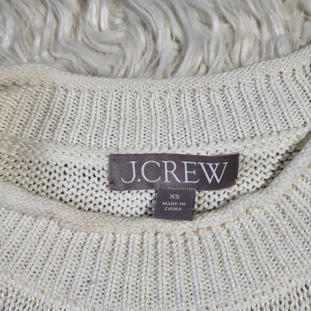 J.Crew Relaxed Linen Beach Sweater With Gold Shoulder Buttons - XS - Picture 8 of 14